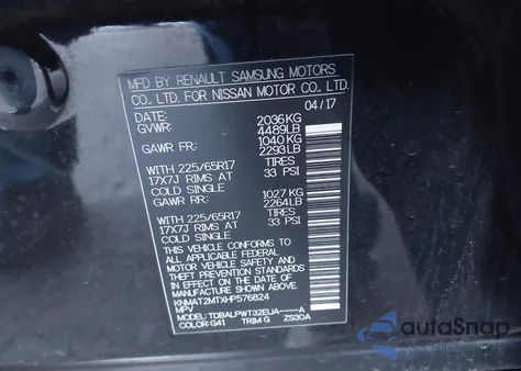 2017 Nissan Rogue S from USA, damaged, VIN KNMAT2MTXHP576824